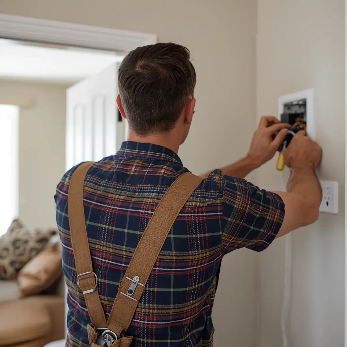 Professional electrician in Balham installing and repairing a home fuse board, qualified domestic electrical services by Buildspark UK.