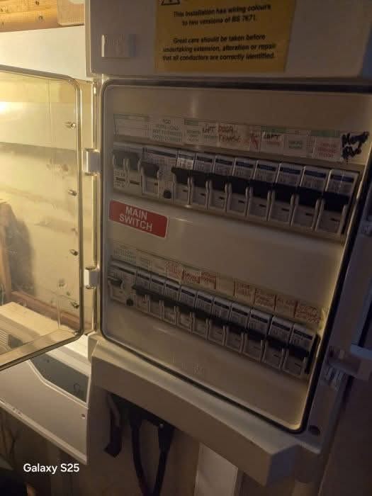 Consumer unit inspected during an EICR inspection in Wandsworth by a BuildSpark NAPIT Approved electrician.