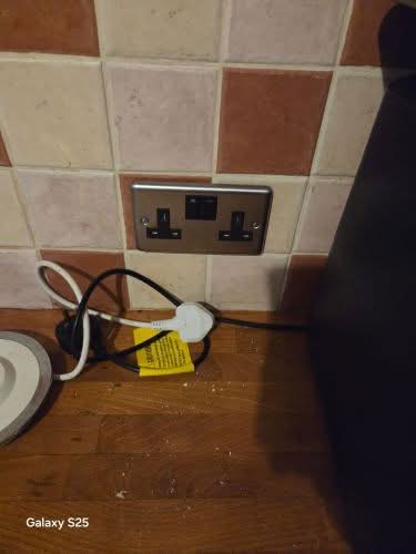 New double socket installed by a BuildSpark electrician during electrical upgrade work in Mitcham.